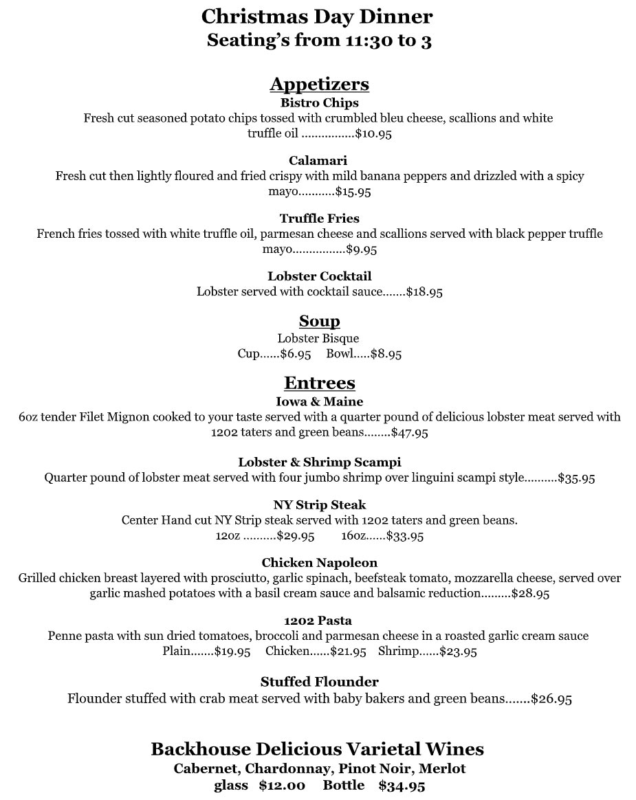 Christmas Day Dinner 2025 - Hotel Wayne